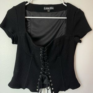 Black I.AM.GIA. Top. Size: Large. Never worn